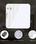 Square LED Flush Mount Ceiling Light 15.7 Inch 36W Modern Ceiling Lamp with cool white 6500K in bedroom setting