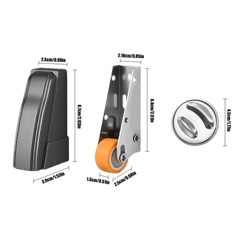 Heavy Duty Gate Wheel Replacement To Fix Saggy Wooden Doors Quiet Rolling Bearing Stops Door Drag Smooth As Butter Quick Install And Reliable Daily Use, showing parts and measurements of roller kit.