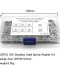 530-Piece Stainless Steel Split Lock Washer Kit For M2 Through M12 Fasteners, 304 Grade, Heavy Duty, Vibration-Resistant Lock Washers, Assortment Pack For Nuts And Bolts, Elastic Gasket Style Fastener Set in case