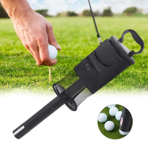 Top Golf Ball Collector Shag Bag Holds About 75 Balls With Detachable Retriever Tube And Nylon Storage Bag Black Easy Pick Up