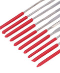 Diamond Needle File Set With Rubber Handles, 10 Pcs 120 Grit Grinding Trimming Files Kit For Woodworking Metalworking Glass Ceramic