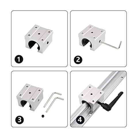 Heavy Duty 1000Mm Linear Guide Rail Kit With SBR12UU Bearing Blocks delivers Smooth Motion For Your 3D Printer And CNC Build., 4-step installation