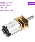 Twin Pack 12V 100 RPM Micro DC Gear Motor With Metal Mini Gearbox, 3mm Output Shaft, 10mm Shaft Length, 1 To 298 Reduction Ratio