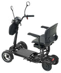 Side view of a 4-Wheel Foldable Electric Mobility Scooter For Adults And Seniors, All-Terrain Go-Anywhere Lightweight Ride in black.