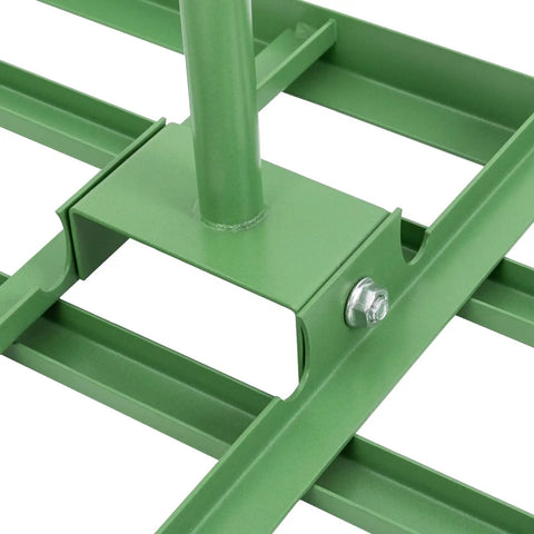 Close-up of Heavy Duty Lawn Leveling Rake With 180 Degree Adjustable Head And 5.74 Feet Long Handle for Your Yard's metal joint
