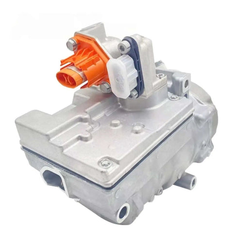 Premium Electric Ac Compressor Engineered For Renault Zoe Ev Climate Control High Output Cooling System, side angle view.