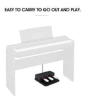 Three Pedal Unit For Digital Pianos Portable With Soft Sostenuto And Sustain Pedals Compatible With Casio PX S1000 S1100 S3000 S3100 S5000 And CDP S Series Keyboards Plug And Play Easy To Move And Use shown under a keyboard