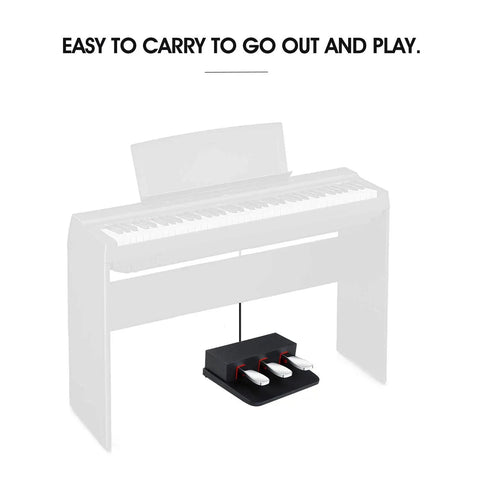 Three Pedal Unit For Digital Pianos Portable With Soft Sostenuto And Sustain Pedals Compatible With Casio PX S1000 S1100 S3000 S3100 S5000 And CDP S Series Keyboards Plug And Play Easy To Move And Use shown under a keyboard