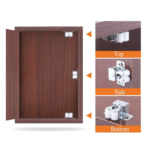 10 Pack Double Roller Cabinet Latches With Spear Strike For Cupboard Closet Door Easy Install Secure Closure Antique Bronze Finish