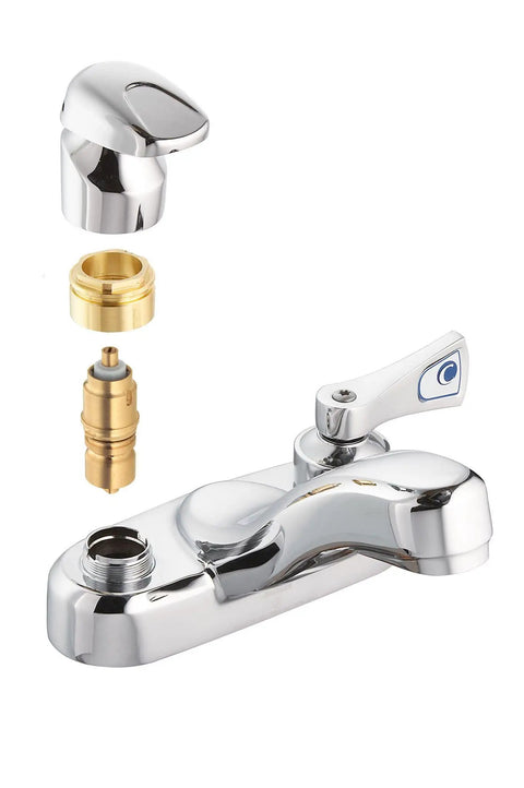 Faucet Cartridge Replacement Metering Lavatory For Bathroom Brass 52100 with brass cartridge and chrome faucet components