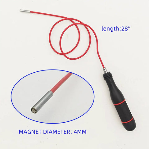 Magnetic Flexible Pickup Tool With Four Millimeter Head, 28 Inch Reach, Flexible Stainless Steel Shaft Reaches Tight Spots To Snag Small Ferrous Parts Easily For Mechanics And DIY Enthusiasts, Grab Lost Screws Or Nails