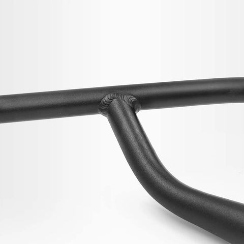 Close-up of Lightweight Aluminum 6061 Gravel Bike Handlebar For Touring Multifunction Crossbar junction in black aluminum
