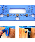 Dead Simple Precision Woodworking Jig Hole Opener Puncher Aluminum Alloy Locator Tool With Screwdriver for aligning cabinet hardware.