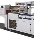 Heavy Duty Semi Automatic Shrink Wrapping Machine For Bottle Label Sleeve Sealing with heated sealing bar and steel base.
