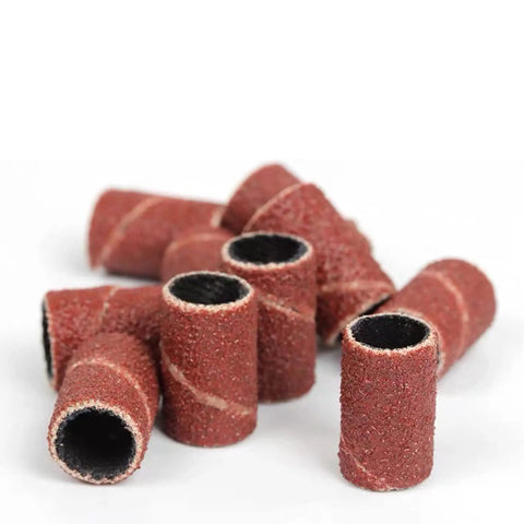320 Grit Sanding Bands Set With 100 Pieces And Two One Quarter Inch Mandrels For Rotary Tool Drum Sander Kit, 8Mm Diameter Circles
