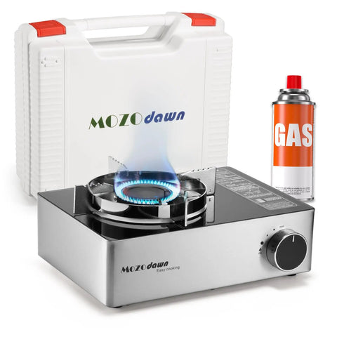 Portable Butane Gas Stove With Wind Guard 12000 BTU Single Burner Camp Stove For Home Kitchen Outdoor Cooking Camping Hiking Picnics Fuel Not Included.
