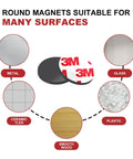 Adhesive Backed Round Rubber Magnets For Crafts And DIY Projects, Sticky Magnetic Dots 0.75 Inch for various surfaces depiction