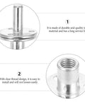 Close-up of Five Sets Thick Bed Post Connector Screws Kit For Sofa Legs Cabinet Legs And Furniture Feet Heavy Duty Iron Hardware