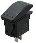 12V 20A Waterproof LED Rocker Switch for Boats Marine Grade SPST 3 Pin On Off with Green LED Indicator Weatherproof Rubberized Panel Mount