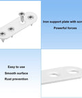 Hella Sturdy White Flat Straight Shelf Brackets 10 Pack Heavy Duty Furniture Support For Home featuring a flat iron support plate with screws.