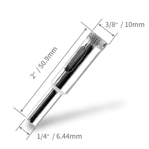 15 Pack Heavy Duty Diamond Drill Bits Offering Knockout Accuracy With Slick Nickel Coating, 2 inch by 3/8 inch, for precise cuts.