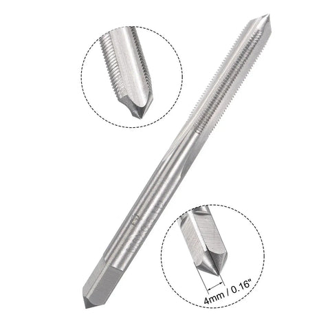 M5 X 0.5mm Metric Tap And Die Set With Round Threading Die, close-up view of high-speed steel tap showing detailed threading