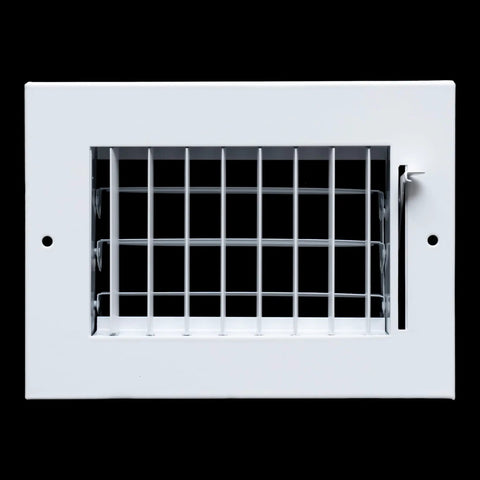 Beefy Steel Adjustable Air Register Grille For 14x8 Duct Opening White Sidewall And Ceiling Vent Cover Front View