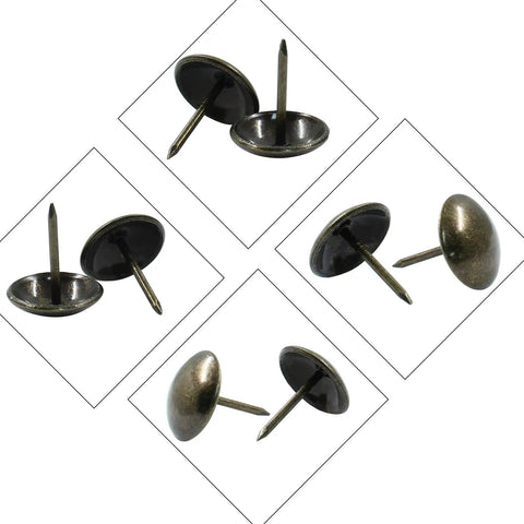 Top Shelf Bronze Upholstery Tacks 3/4 Inch Metal Furniture Pins For Chair Repair And Sofa Restoration Vintage Kicker Hardware, 100 pcs