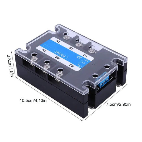 Solid State Relay SSR For DC To AC Control Systems, Industrial Electrical Accessory With Flame Retardant Transparent Shell, 10.5 x 7.5 x 3.8 cm