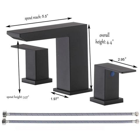 Brushed Nickel 3 Hole Bathroom Faucet With Two Handles 8 Inch Modern Vanity Sink Fixture Built To Last Solid Brass Build