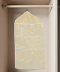Slick Over Door Hanging Pocket Storage Organizer With Heavy Duty Steel Hooks For Closet Wardrobe Shoes Socks Sundries, 16 clear pockets