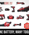 Cordless 20V Brushless Chainsaw With 12 Inch Bar And Tool Free Tension Lightweight Outdoor Power Tool Battery Kit For Backyard Cleanup And Log Cutting Bad Boy displayed with various SKIL tools.