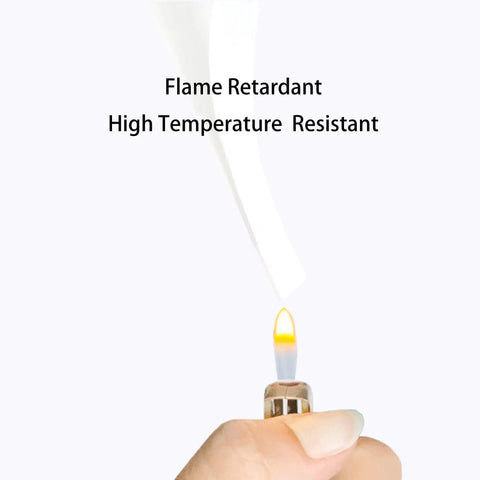 Five Roll Pack Of PTFE Thread Seal Tape One Half Inch Wide Each 520 Inches Long shown resisting flame from lighter