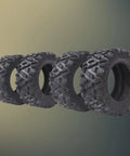Mud Ready 6-Ply Tubeless ATV UTV All-Terrain Tire Set 24x8-12 Front And 24x9-11 Rear For Off Road Trails, set of four on display.