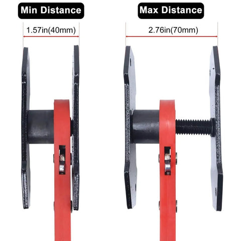 Brake Caliper Press Tool With 360 Degree Swing Ratchet Piston Compressor Pad Spreader DIY Ready Pro Grade And Two Extra Steel Plates, Adjustable From 1.57 To 2.76 Inches For Double And Four Piston Calipers Red