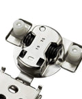 Close-up of 50 Pack 25 Pairs Half Inch Overlay Soft Close Cabinet Hinges Satin Nickel Stainless Steel with 35mm Cup