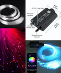 LED Bluetooth Fiber Optic Star Ceiling Kit 16W RGBW With 150 Fiber Optic Strands, app control, music sensor mode, product components