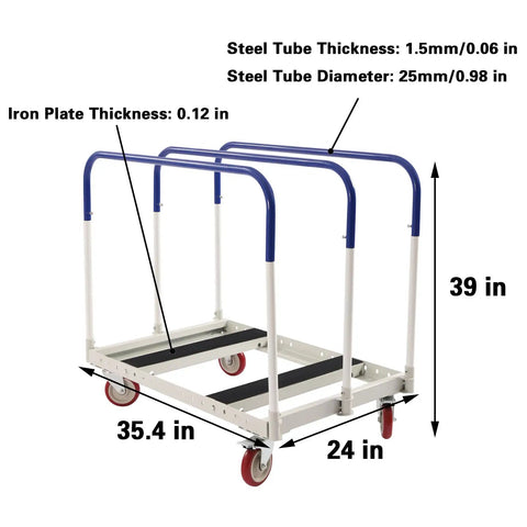 Badass Heavy Duty Panel Cart Dolly Built Like A Tank For Crews Featuring Rust Resistant Steel Frame And Tough As Nails Iron Base Holding Up To One Thousand Pounds Measuring 24 By 39 Inches Total