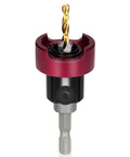 Straight Ahead Heavy Hitter 3/8 Shank Carbide Tipped Countersink Drill Bit with gold drill bit and red collar.