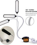 Two Pack Magnetic LED Work Light With Flexible Gooseneck 6W 30 LEDs Versatile Bench Lamp with magnetic base shown in flexible positions