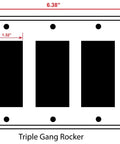 Fresh Modern Three Gang Rocker Switch Plate Cover With A Clean White And Grey Marble Granite Print GFCI Wall Outlet Shield dimensions 6.38x4.5 in.