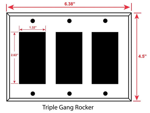 Fresh Modern Three Gang Rocker Switch Plate Cover With A Clean White And Grey Marble Granite Print GFCI Wall Outlet Shield dimensions 6.38x4.5 in.