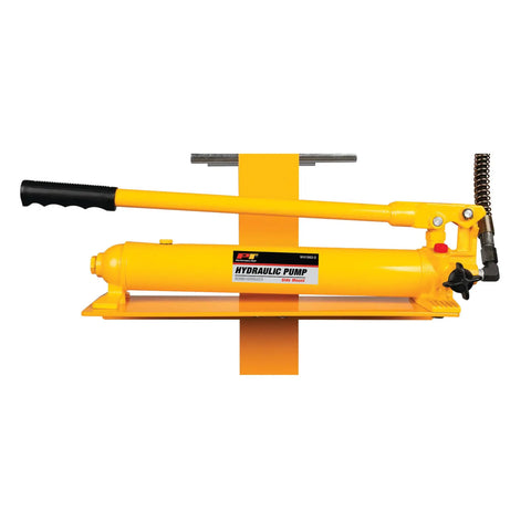 Yellow 12 Ton Hydraulic Shop Press with gauge and remote cylinder for metalworking and auto projects