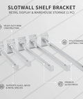 Heavy Duty Slatwall Shelf Brackets For Glass Wood Or Metal Shelving With Silver Finish 50 Pack Pro Grade Shelf Supports