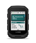 Rugged Mountain Bike GPS Computer With Preloaded Full Color Trail Maps And Advanced Performance Tracking Real Time Ride Data Safety Alerts Long Battery Life And Enduro Ready For Rough Trails displaying ride data on screen.