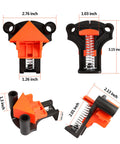 Measurements of multi angle corner clamps set of four for woodworking 60 90 120 degree adjustable spring clamps one hand