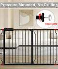Walk Through Baby Gate For Stairs Expands From 29 To 34 Inches Wide Pressure Mounted Safety Gate With Door No Drill Tough Tension Metal