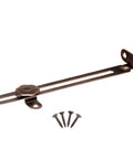 Solid 6 Inch Antique Copper Adjustable Friction Lid Stay With Slick Turn Knob For Quick Right Or Left Hand Swap No Sweat Setup For Vintage Furniture Fixups And Shop Projects with screws.