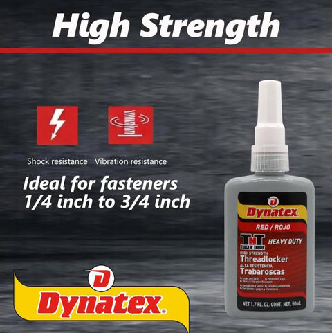 Red High-Strength Threadlocker For Large Fasteners Permanent Lock Anaerobic Formula That Withstands Vibration And Solvents