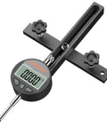Table Saw Alignment Gauge With Digital Dial Indicator 0.0005 Inch Resolution, 18cm Rod, CNC Machined Aluminum Bar Front View